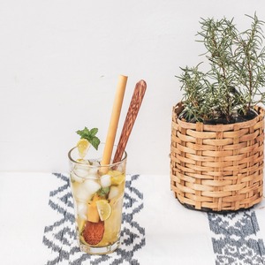 Cucharas para servir de madera de palma de coco de mango largo, cuchara de madera de coco ecológica al por mayor para catering de buffet - Product Image 4