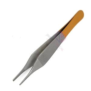 คีมผ่าตัดแอดสัน สแตนเลสสตีล ชุบทองครึ่งตัว แบบใช้มือ ความแม่นยำสูง ใช้ซ้ำได้ ปลายหยัก สำหรับศัลยกรรมตกแต่ง - Product Image 2