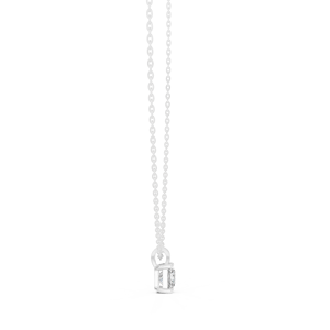 Delicado Collar de Cadena de Oro Blanco con Colgante de Diamante Cultivado en Laboratorio con Corte Princesa de 1 Quilate, Certificado por IGI, para Boda o Regalo - Product Image 4