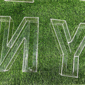 BOYANG Lettres <span class=keywords><strong>en</strong></span> acrylique transparent de haute qualité de 3 mm, taille et couleur personnalisables, pliage à chaud, lettres creuses gravées, publicité, centre commercial, bureau - Product Image 2