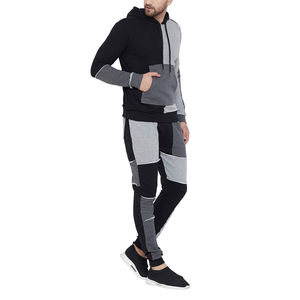 Survêtement de gym pour hommes avec logo personnalisé le plus vendu ensemble de 2 pièces avec fermeture éclair et survêtement en polyester à rayures - Product Image 2