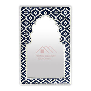 Espejos de pared con incrustaciones de hueso y madera tallados a mano de diseño clásico - Product Image 1