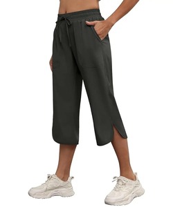 Women Casual Cropped Capris Cargo Pants Outdoor Lightweight Capris Yoga Flared Pants Breathable Quality <b>Sweatpants</b> - Product Image 5