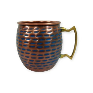 Tazas de Agua de Diseño de Lujo, Hechas de Metal de Calidad, Acabado Antiguo de Cobre con Manchas Azules, a un Precio Impresionante - Product Image 1