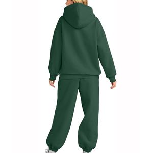 Chándal de mujer a granel al por mayor neutral con pantalones Jogger mínimo de dos piezas traje casual moderno para ropa de mujer diaria - Product Image 6