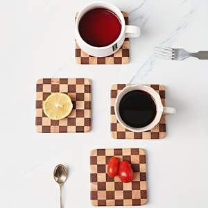 แผ่นรองแก้วไม้ธรรมชาติทรงสี่เหลี่ยม ทนความร้อนได้ ใช้ได้ทั้งที่บ้าน ที่ทำงาน และโต๊ะกาแฟ - Product Image 3