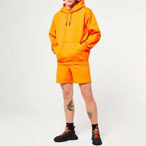 Nueva moda impresión Logo French Terry Sweat Suits Unisex 100% algodón Sudadera con capucha trajes personalizados Puff impresión pantalones cortos hombres Sudadera con capucha conjunto - Product Image 1
