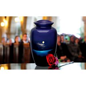 Urna de cremación de Metal para cenizas funerarias, urna de cenizas funerarias de diseño moderno de lujo para cenizas de mascotas, disponible a precio a granel - Product Image 2