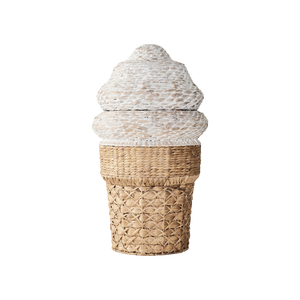 ตะกร้าเก็บของทรงไอศกรีมทำจากผักตบชวาคุณภาพสูง พร้อมฝาปิด สำหรับจัดระเบียบห้องเด็ก สไตล์น่ารัก จากเวียดนาม - Product Image 1