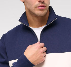 OEM Custom basics High Quality Sweatshirts <b>Men</b> Blank Cotton Blended top Sweatshirts <b>Quarter</b> <b>Zip</b> Neck <b>Men's</b> Sweatshirt - Product Image 4