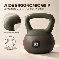 Kettlebell compact en PVC durable avec logo personnalisé, remplissage de sable de fer, base souple antidérapante respectueuse du sol et design étanche