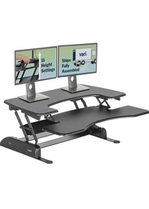 Escritorio de Oficina Moderno de Acero Ajustable en Altura, Estación de Trabajo con Tablero Extraíble, Color Negro - Product Image 3