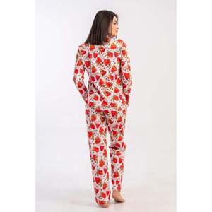Conjunto de Pijama KADIN P.SUPREM con Cuello y Botones, Mangas Largas y Bolsillos - Rojo Nuevo - Rojo Nuevo - Product Image 5