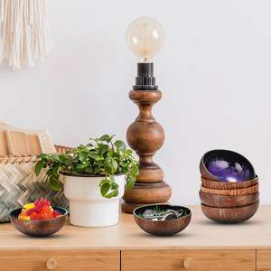 Cuencos de Cáscara de Coco Pulidos de Colores, Cuenco Reutilizable para Dulces |   Tazón de Comedor Hecho a Mano Natural |   Vajilla Sostenible al por Mayor - Product Image 2