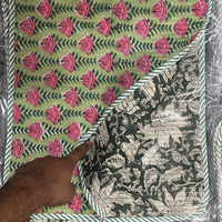 Napperons matelassés de luxe en lot de 4, imprimés à la main, technique de tressage, forme ovale épaisse, en toile et coton