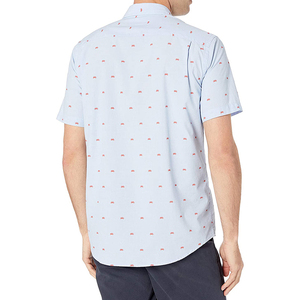 <b>Men's</b> Light <b>Blue</b> Short Sleeve Casual <b>Shirt</b> Summer Print Turn Down Collar Single Breasted Top Classic <b>Men</b> Business Office <b>Shirt</b> F - Product Image 4