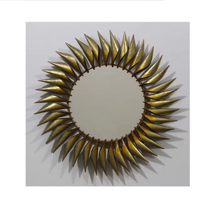 Excellent design miroir suspendu pour décoration de chambre à coucher miroir mural en forme de fleur couleur or rose prix abordable - Product Image 2