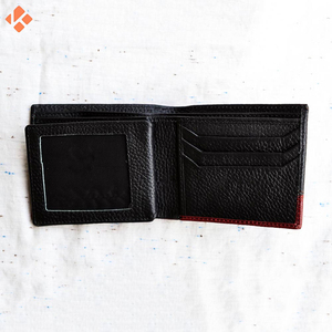 Cartera de cuero delgada de alta calidad para hombre, cierre abierto, patrón de rayas de Color sólido, Forro corto de poliéster personalizado para exteriores - Product Image 3