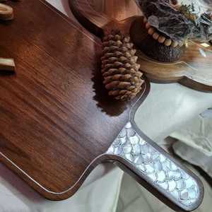 Plato de madera con forma de rectángulo para servir verduras/queso, plato de madera láser personalizado, bloques de logotipo rectangular de madera, embalaje de piezas - Product Image 3