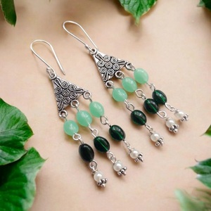 Exportateur indien Boucles d'oreilles en perles ethniques avec motifs géométriques pour femmes Bijoux traditionnels faits à la main pour prix d'exportation - Product Image 3