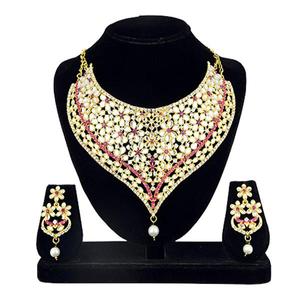 Ensemble de bijoux fins Kriaa Collier en alliage de zinc Kundan en pierre plaquée or - Product Image 1