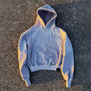 Nueva moda peso pesado 100% algodón todo Color sólido gota hombro ácido lavado Sudadera con capucha Slim Fit estilo invierno sudaderas con capucha - Product Image 5