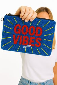 Pochette perlée faite main Sac à main à slogan coloré avec lettres audacieuses et perles scintillantes - Product Image 4