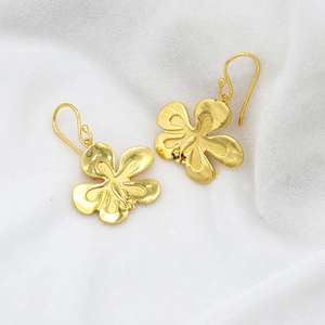 New Design Cute Small Size Flower Brass <b>Dangle</b> <b>Earrings</b> Elegant Ethnic <b>Earring</b> For Women 18k <b>Gold</b> Plated Wholesale Drop <b>Earring</b> - Product Image 5