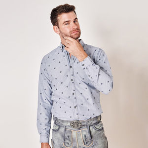 เสื้อเชิ้ตบาวาเรียนแขนยาวทรงปกติสำหรับผู้ชาย ผ้าฝ้าย ทรงเข้ารูป ลายตาราง ติดกระดุม บริการ OEM - Product Image 2