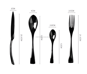 Ensemble de couverts de luxe noir brillant - Product Image 3