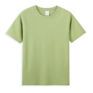 เสื้อยืดคอกลมแขนสั้นสำหรับทุกเพศเสื้อยืดผ้าฝ้ายสีทึบสำหรับฤดูร้อน - Product Image 1