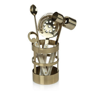 Lujoso juego de artículos de mármol y metal en oro pulido acabado con diseño vintage perfecto para bodas y eventos elegantes - Product Image 4