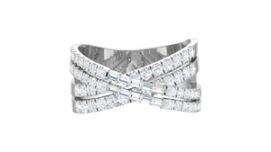 Anillo de Oro Sólido de 14K con Baño de Rodio y 66 Diamantes de Corte Brillante de 1.00 Quilates, Diseño Clásico para Mujer |   Elegante para Fiestas y Bodas - Product Image 6