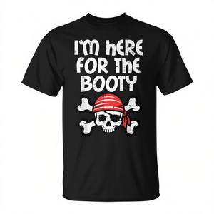 T-shirt da donna con umorismo pirata: Jolly Roger, sono qui per il bottino - T-shirt promozionale Jolly Roger - Product Image 2