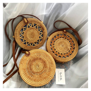 Best Selling Handwoven Round Rattan <b>Bag</b> Beautiful Rattan <b>Bag</b> High Standard Rattan <b>Bag</b> for Export - Product Image 1