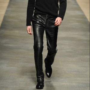 Nueva moda para hombre, cómoda chaqueta de cuero informal de color sólido, pantalones y pantalones de calle - Product Image 5