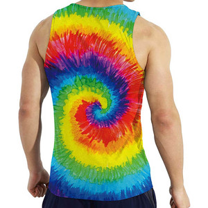 Débardeur sans manches à coupe basse pour homme Vente en gros Design coloré Sublimation complète Respirant Tricoté Style décontracté Singlet - Product Image 6