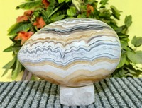 Haute qualité naturel zèbre Calcite cristal oeuf sculpté semi-précieux Reiki guérison pierre précieuse décor à la maison Feng Shui Aura sphère