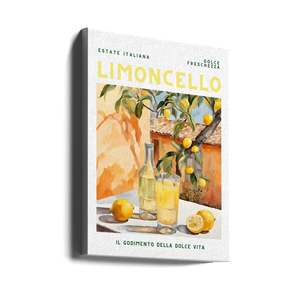 Limoncello Aquarell - Producto con diseño de naturaleza muerta sobre lienzo fresco - Product Image 1