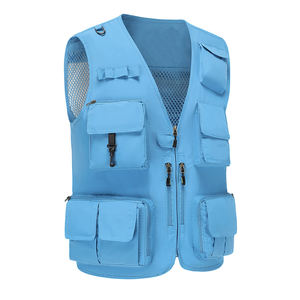 Chaleco de Pesca de Alto Rendimiento para Hombre, Tela de Algodón, Estilo Urbano, Color Sólido, Transpirable, Elegante - Product Image 3