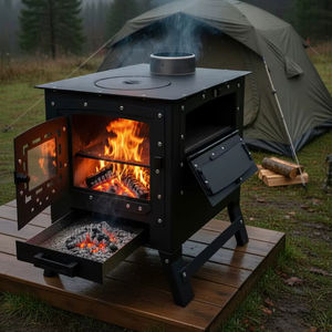 Estufa Portátil de Leña para Camping Dorello, Acero Negro, para Uso en Tiendas de Campaña y Caravanas - Product Image 1