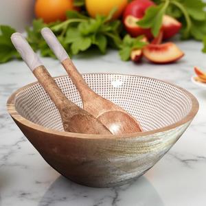 Pure <b>Wooden</b> <b>Salad</b> <b>Bowl</b> for Fresh Veggies Fruit Snacks and Stylish Home Dining Table Use - Product Image 6