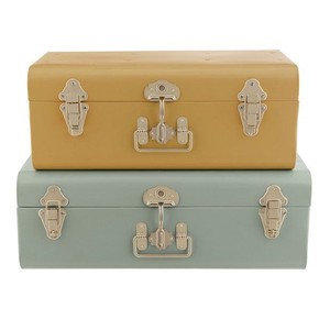 Ensemble de 2 boîtes de rangement en métal de qualité supérieure avec forme et taille personnalisées Boîte de rangement pour vêtements pour vente à chaud - Product Image 1