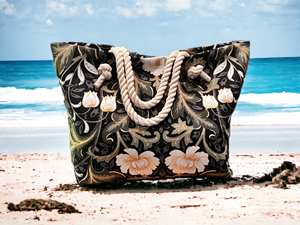 Sac à main Eliel Leaf Pattern pour femmes Sac à main en PU avec fermeture éclair et fourre-tout classique à la mode pour les vacances - Product Image 2