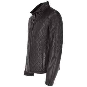 Chaqueta de invierno de cuero para hombre, personalizada, aislada, con acolchado cálido, acabado liso y alta protección contra el frío. - Product Image 2