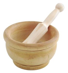 Juego de mortero de madera para el hogar, utensilios de cocina, mortero y Maja de madera natural más exigentes, forma redonda, calidad superior - Product Image 6