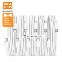 Cable de Carga Rápida USB-C Tipo C de Nailon Trenzado de Alta Calidad al por Mayor 1M/1.5M/2M para iPhone 17 Pro Max 15 Plus 60W/40W Puro