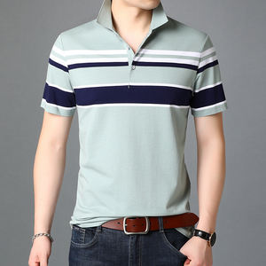 Polo pour hommes T-shirt à broderie d'été pour les affaires et les loisirs 100% coton à manches courtes respirant tricoté de couleur unie - Product Image 6