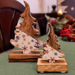 Mango <b>Wood</b> Base Silver Christmas & Easter Decorations Festival Celebration Home Decor Candle Stand <b>Sculpture</b> - Product Image 2