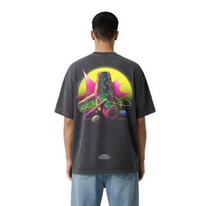 T-shirts pour hommes en coton 100% noir délavé à rivets, style vintage, streetwear décontracté, doux, respirant, pour un usage quotidien urbain - Product Image 5